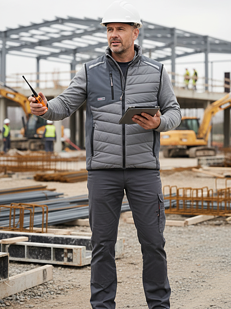 Жилет утепленный ProfLineLeader (тк.Нейлон/Софтшел), серый