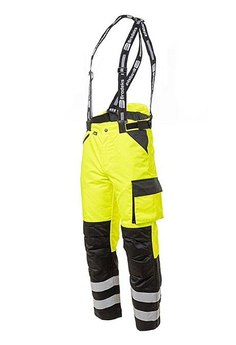 Зимние сигнальные брюки Brodeks KW 308, черный/желтый